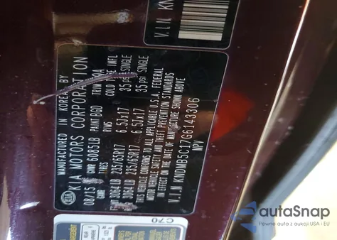 2016 Kia Sedona Lx из США, поврежденный, VIN KNDMB5C17G6143306